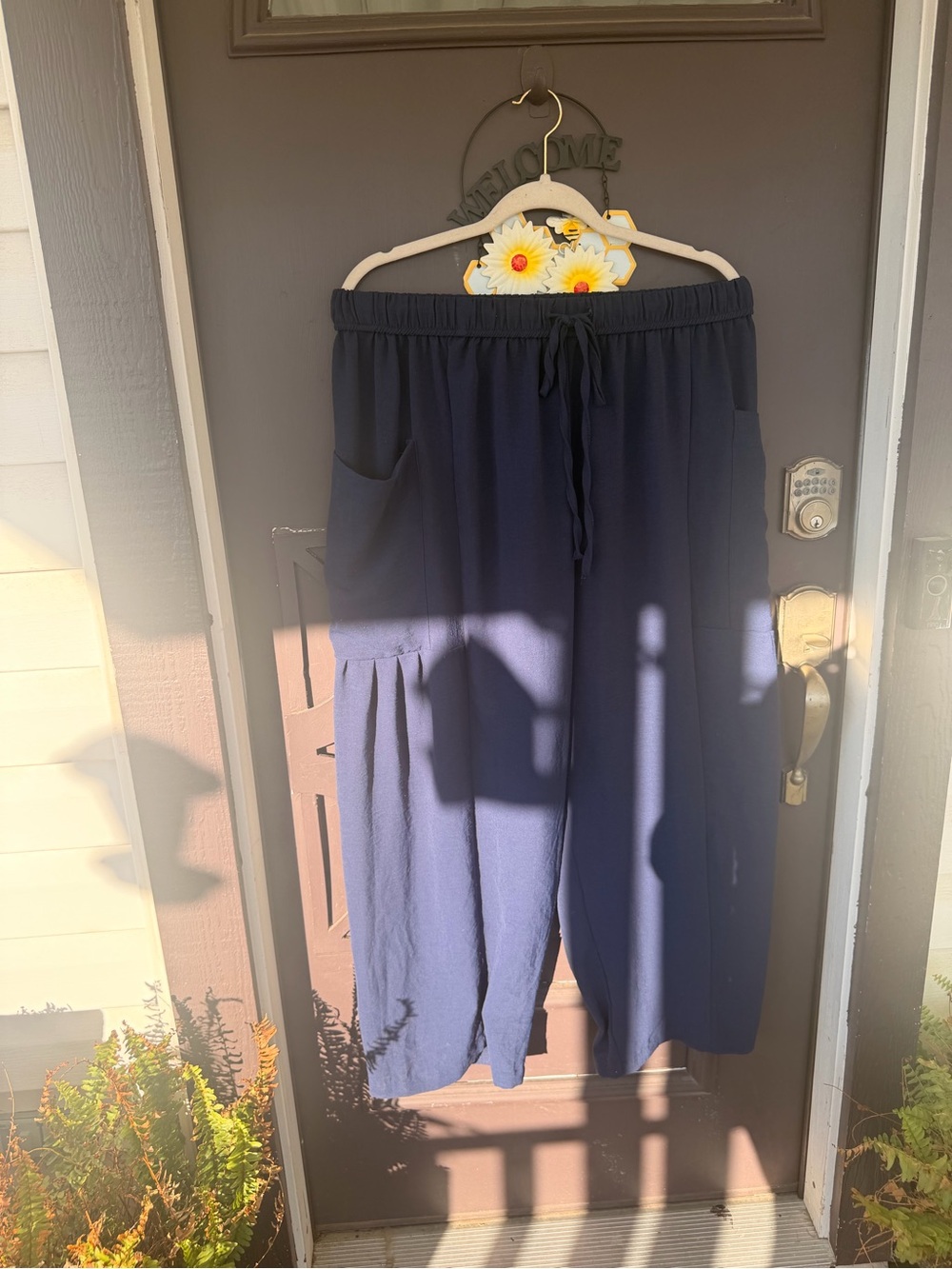Unlisted Navy Wide-Leg Drawstring Pants with Pockets